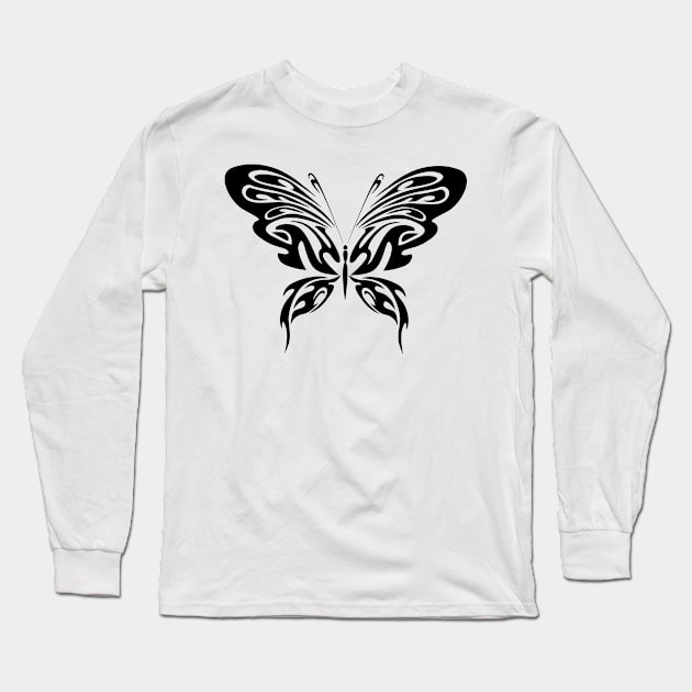 Abstract Butterfly Long Sleeve T-Shirt by Printaha